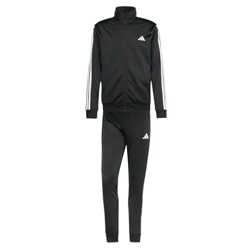 adidas Uomo Sportswear Basic 3 Stripes Tricot Tracksuit, Tuta da Allenamento, Multicolore (Nero)