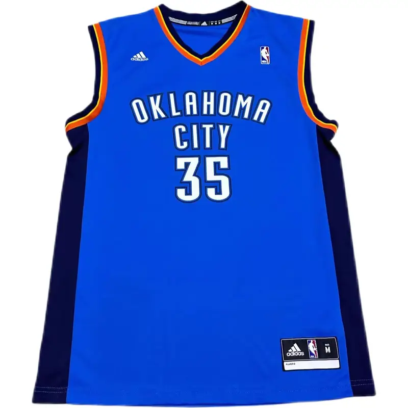 Adidas X Collaborazione NBA Oklahoma City Thunder Durant Moda Comoda Morbida Delicata sulla Pelle Maglia da Basket Unisex Maglia Blu