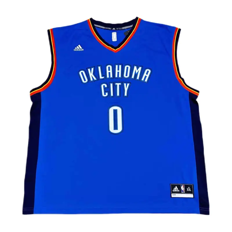 Adidas X Collaborazione NBA Oklahoma City Thunder Russell Westbrook 0 Trasferta Canotta da Basket Senza Maniche con Scollo a V Unisex