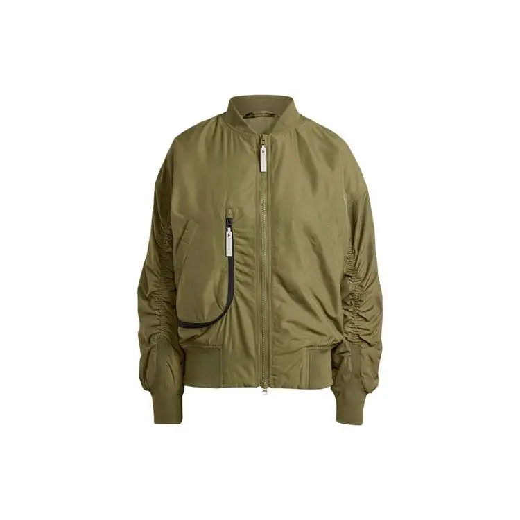 Adidas X Stella McCartney Collaborazione Abbigliamento Sportivo Giacca Bomber Tessuta da Donna Verde Oliva Scuro IT5746