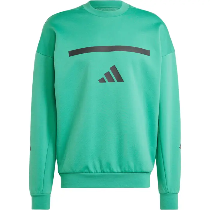 Z N E Serie Vera Guarigione FW24 Abbigliamento Sportivo Etichetta Nera Uniforme Girocollo Manica Lunga Felpa Uomo Felpa Verde Erba Chiaro JD6443 S