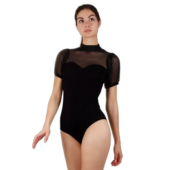 Body con maniche a lanterna donna Admas Noir