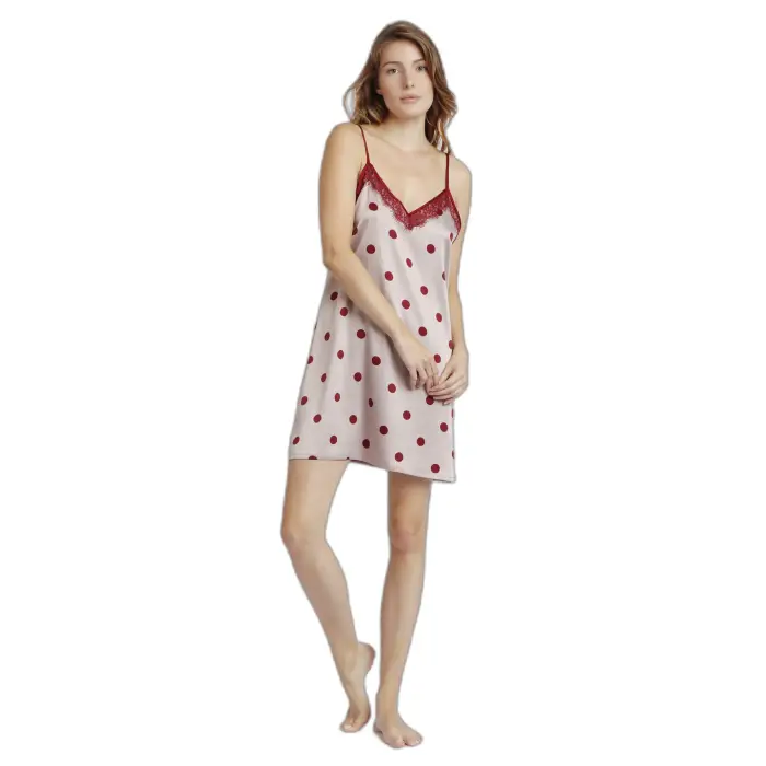 Camicia da notte con spalline donna Admas Classic Elegant Dots