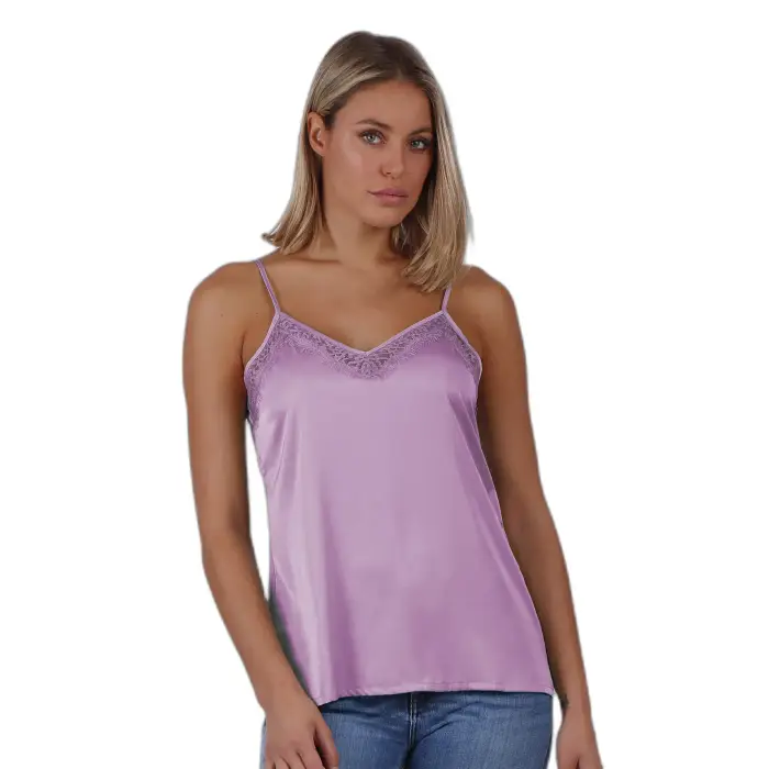 Admas Canottiera donna con scollatura in pizzo Violet