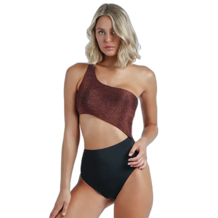 Admas Costume da bagno asimmetrico a 1 pezzo per donna Night Summer Bronze