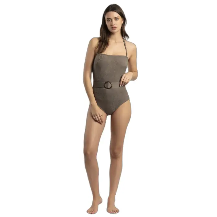 Admas Costume da bagno intero bandeau donna Fresh Leaves Gris