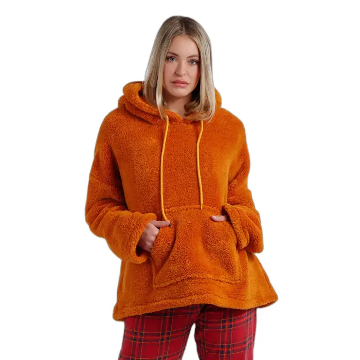 Admas Felpa con cappuccio caldo donna Corel Orange