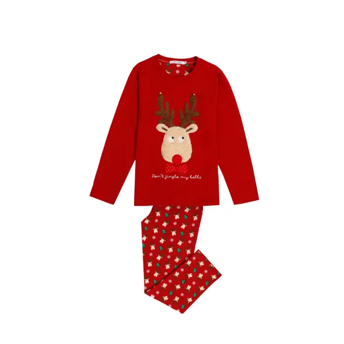 Admas Pigiama a maniche lunghe per bambini Don´t Jingle My Bells Rouge