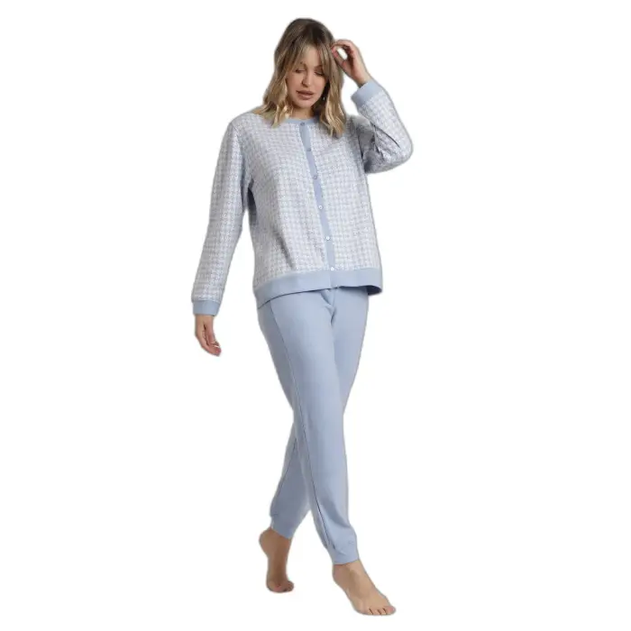 Pigiama aperto con maniche lunghe in maglia donna Admas Milano Dream