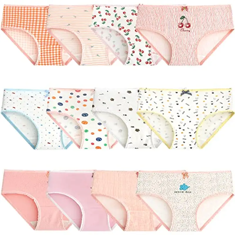 Adorel Mutande Cotone Slip Intimo Ragazza Pacco da 12 Abbellimento Rosa 11-12 Anni (Taglia del Produttore M)