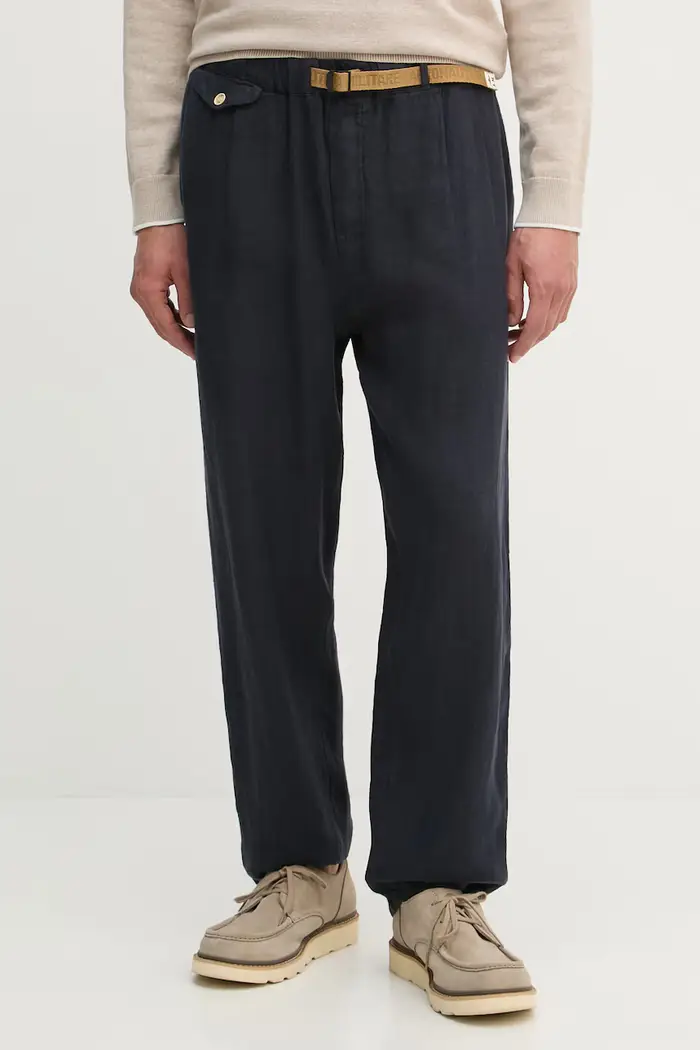 pantaloni in lino Blu navy