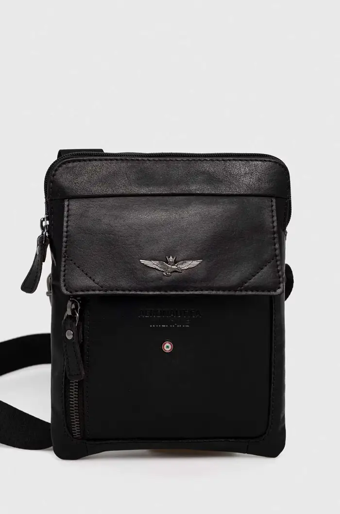 aeronautica militare pochette in pelle Nero