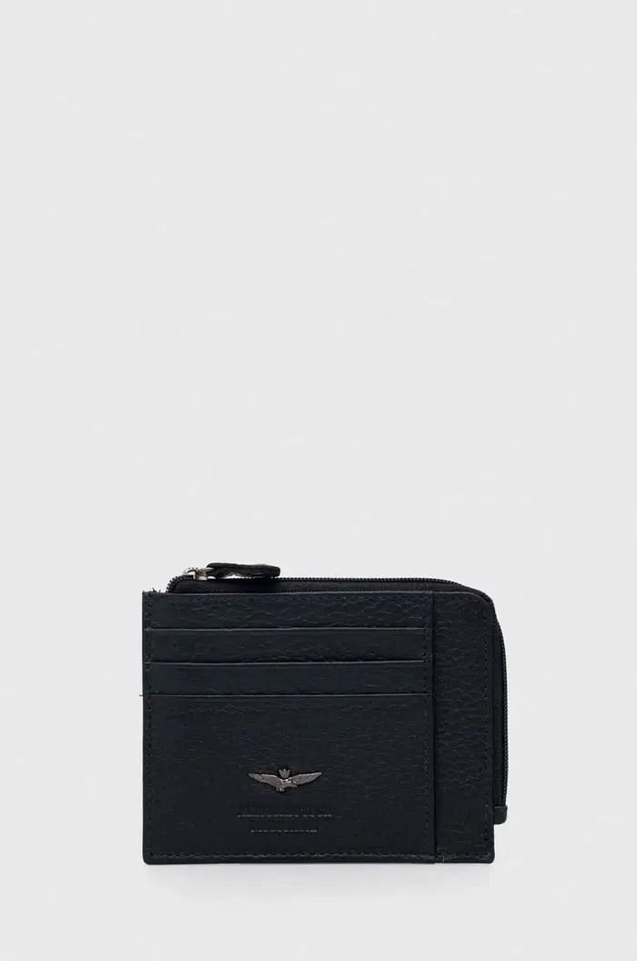 aeronautica militare portafoglio in pelle Blu navy
