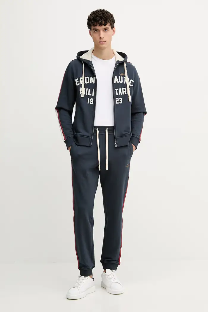 aeronautica militare set di tuta da uomo in cotone Blu navy