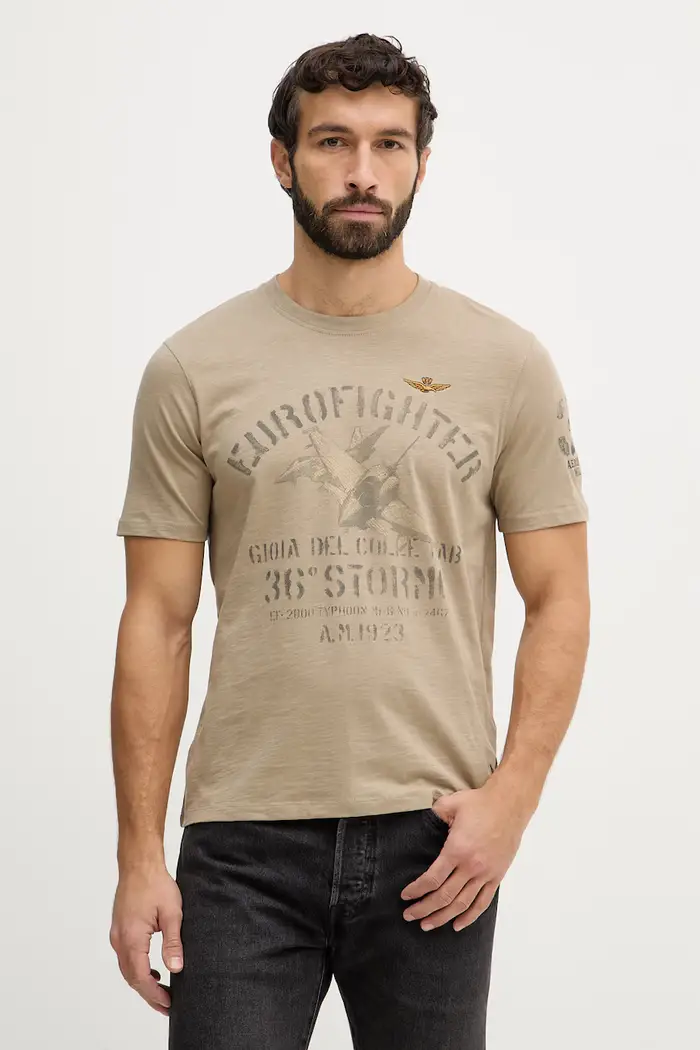 aeronautica militare t-shirt in cotone Verde