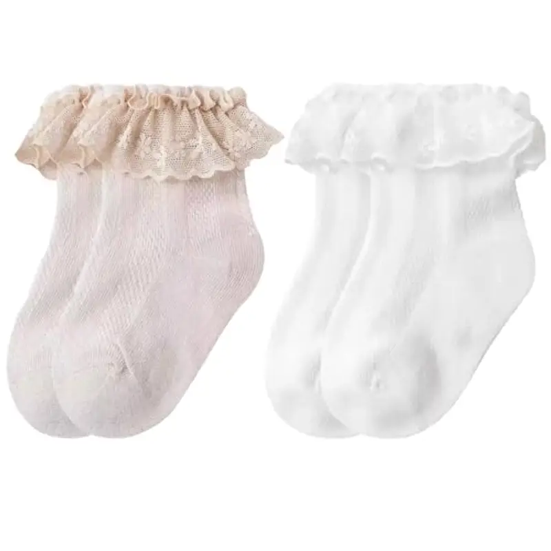 AFCJLTO Calze Neonato Fiocco Cotone Pizzo - Multicolore