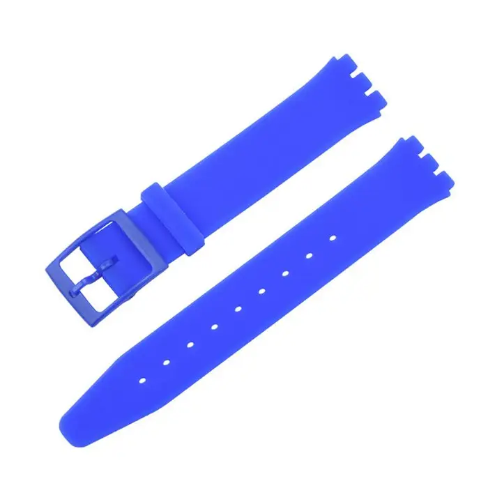 Cinturino ultra sottile per cinturino Swatch Skin di ricambio con fibbia ad ardiglione da 16 mm in gomma siliconica, cinturino rosso blu navy nero bianco colore blu scuro