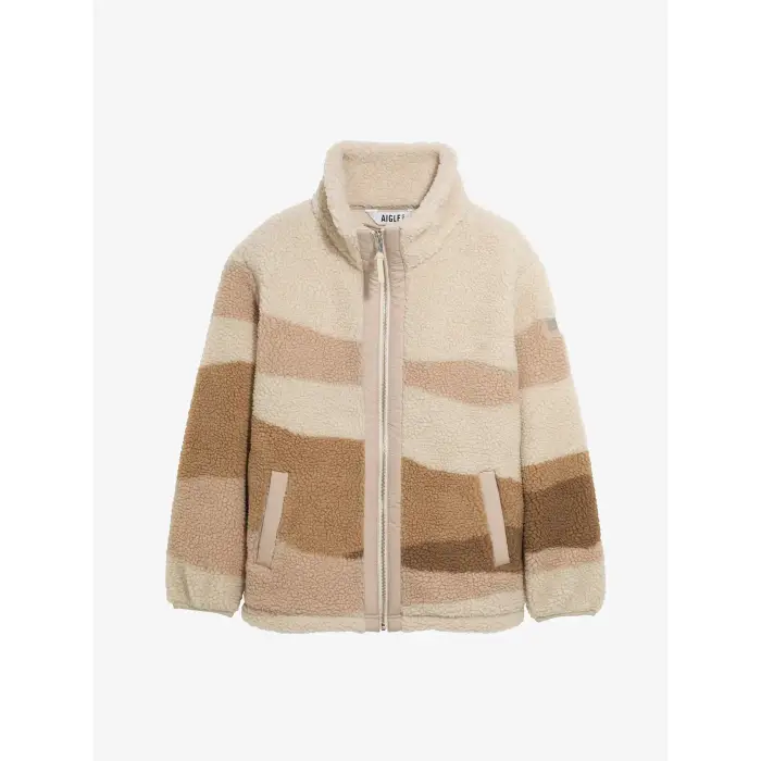 Aigle Felpa con zip in jacquard sherpa donna Beige