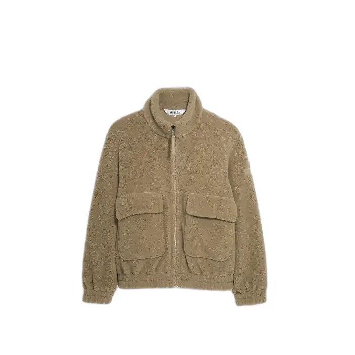 Aigle Felpa con zip in sherpa Beige