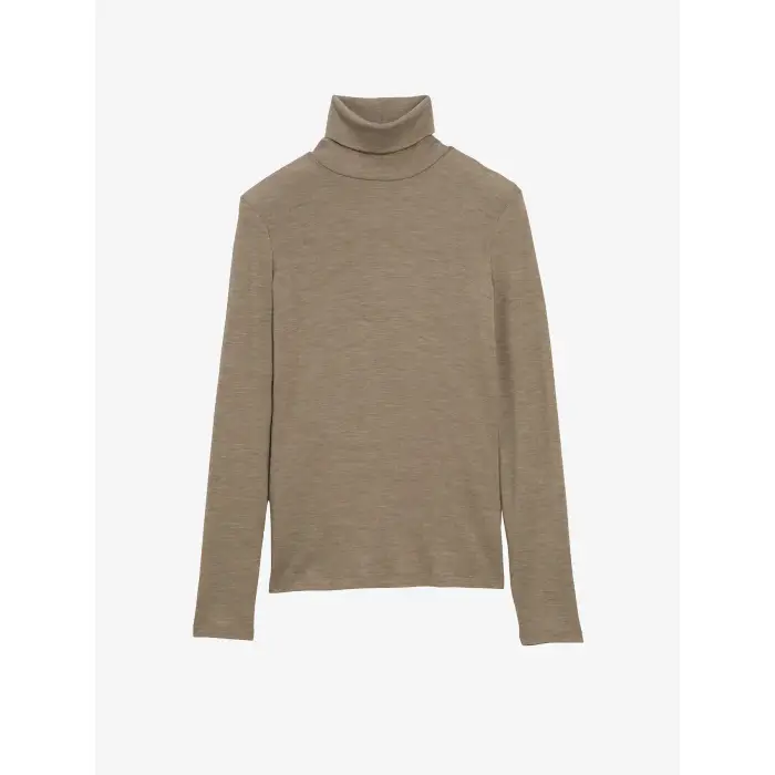 Aigle Maglietta a maniche lunghe con colletto alto donna Beige