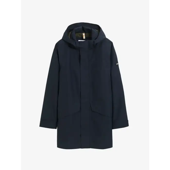 Aigle Parka lunga a due strati con cappuccio Gore-Tex Bleu