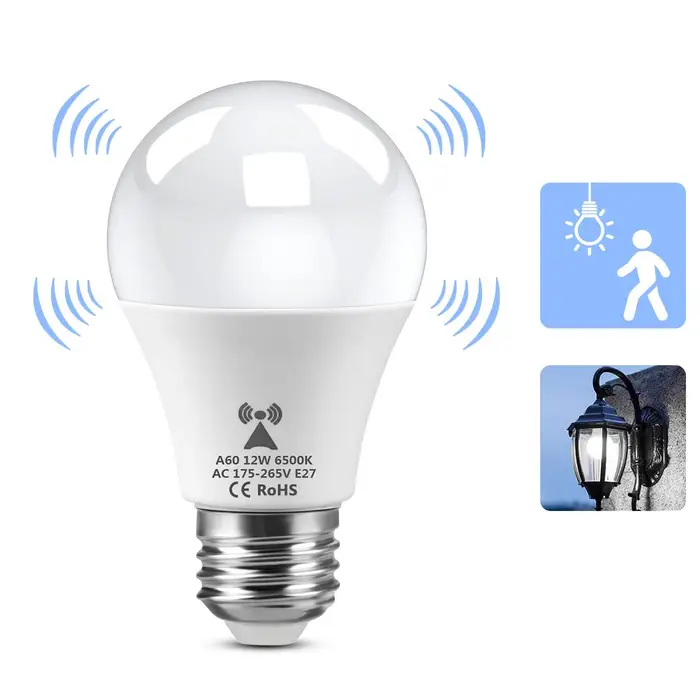 Lampada LED 220V Luci Bianche E27 Radar Sensore di Movimento Lampadina Porta Corridoio Scale Balcone Sensore Corpo Umano Illuminazione Notturna