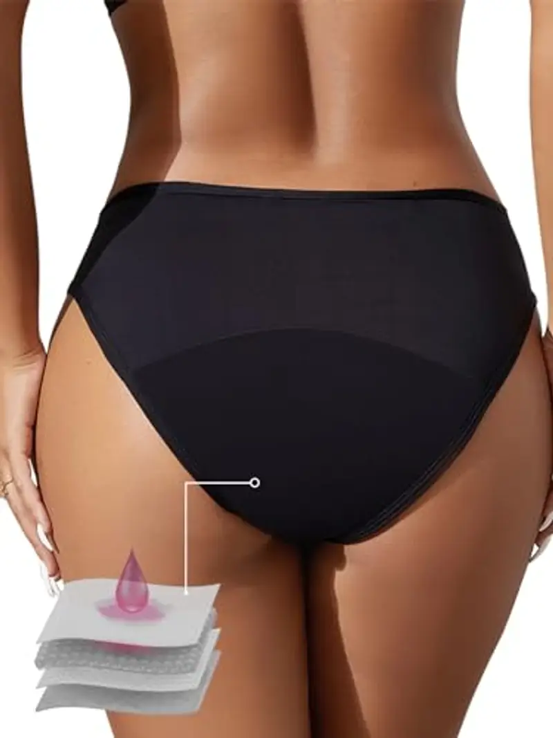 Aiseyi Costume da bagno per il nuoto da donna, costume da bagno a 4 strati, a prova di perdite, a prova di perdite