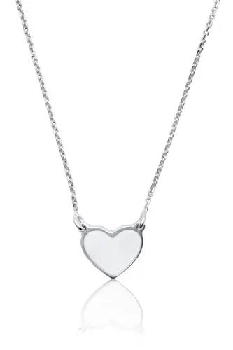 Aka Gioielli Aka Gioielli® - Collana con Ciondolo Cuore Bianco in Argento 925 Rodiato, Smaltato Dipinto a Mano, Regalo Donna e