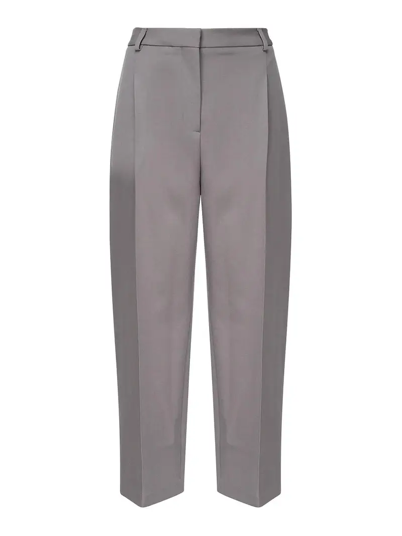 Alaïa Pantaloni in Gabardine di Lana Grigio