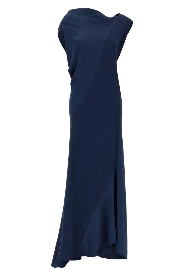 ALBERTA FERRETTI Abito Asimmetrico Drappeggiato Blu
