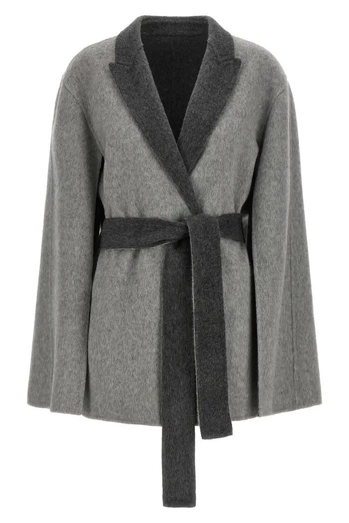 ALBERTA FERRETTI Cardigan Con Maniche Mantella Grigio