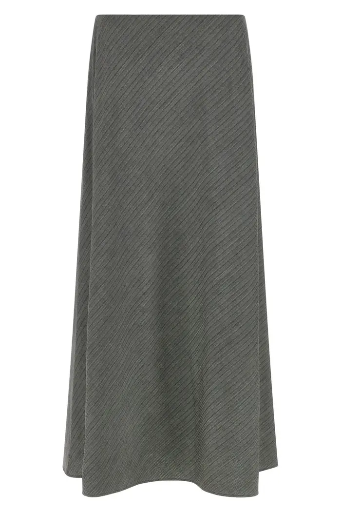 ALBERTA FERRETTI Gonna Chevron A Campana Grigio