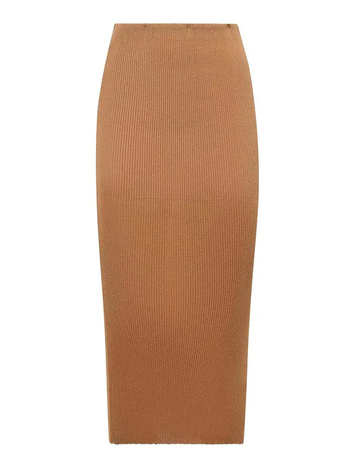 Alberta Ferretti Gonna midi in viscosa Beige