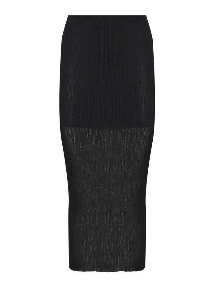 Alberta Ferretti Gonna midi in viscosa Nero