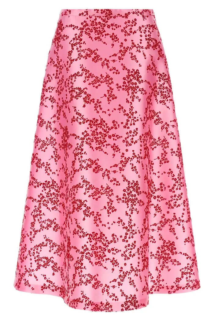 ALBERTA FERRETTI Gonna Mikado Floreale Rosa