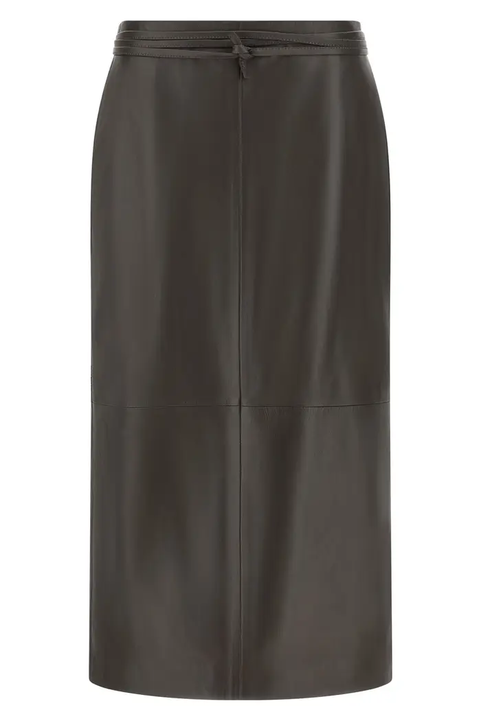 ALBERTA FERRETTI Gonna Pelle Marrone