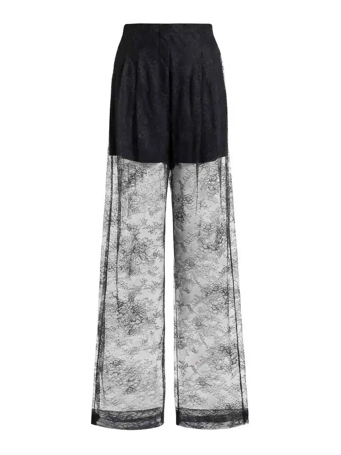 Alberta Ferretti Pantaloni di pizzo Blu