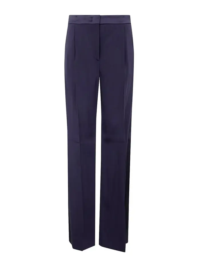 Alberta Ferretti Pantaloni larghi in raso Blu