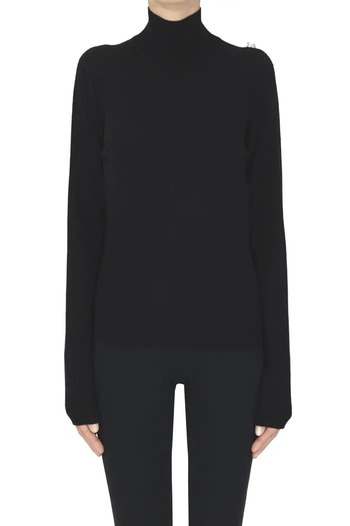 alberta ferretti Pullover dolcevita in cashmere Nero