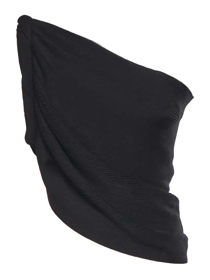 Alberta Ferretti Top monospalla in misto lana Nero