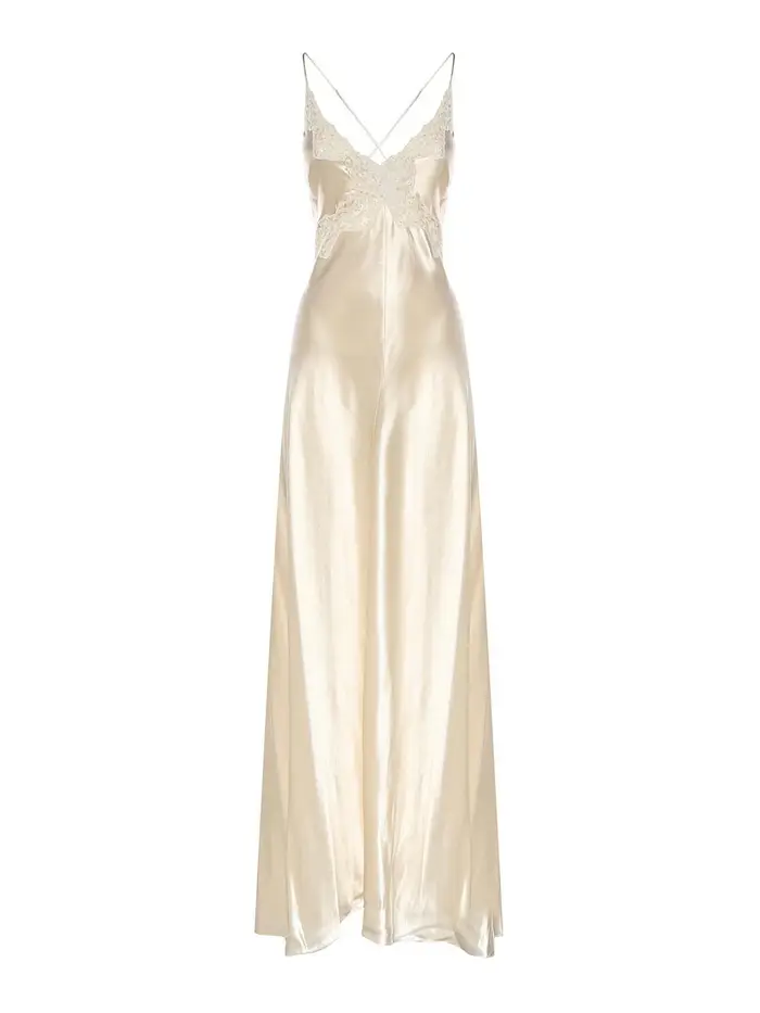 Alberta Ferretti Vestito lungo in seta Bianco