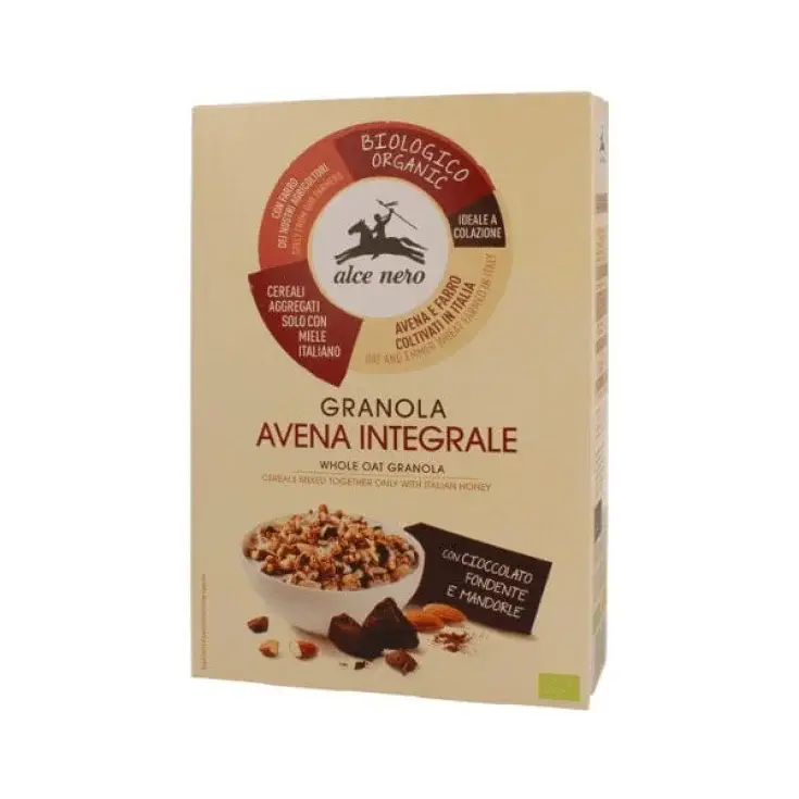 Granola Avena Integrale Cioccolato/Madorle Alce Nero 300g