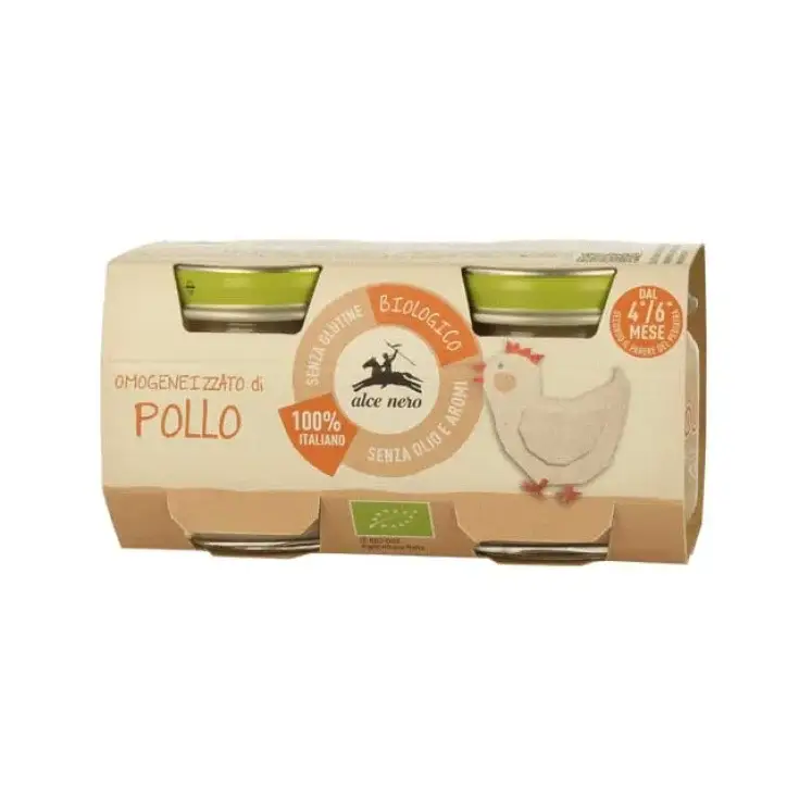 Alce nero Omogeneizzato Di Pollo Biologico 2x80g