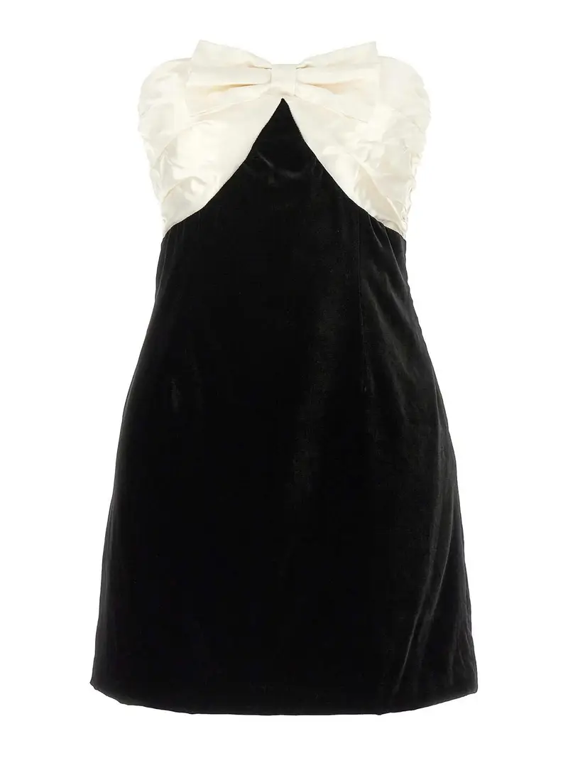 Alessandra Rich Abito corto con fiocco Bianco