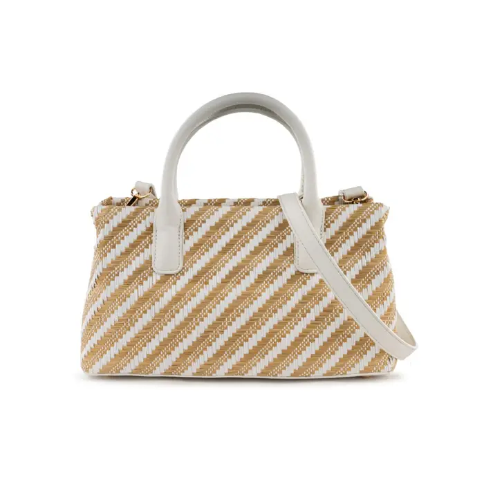 Borsa a mano bianca Alesya da donna effetto rafia