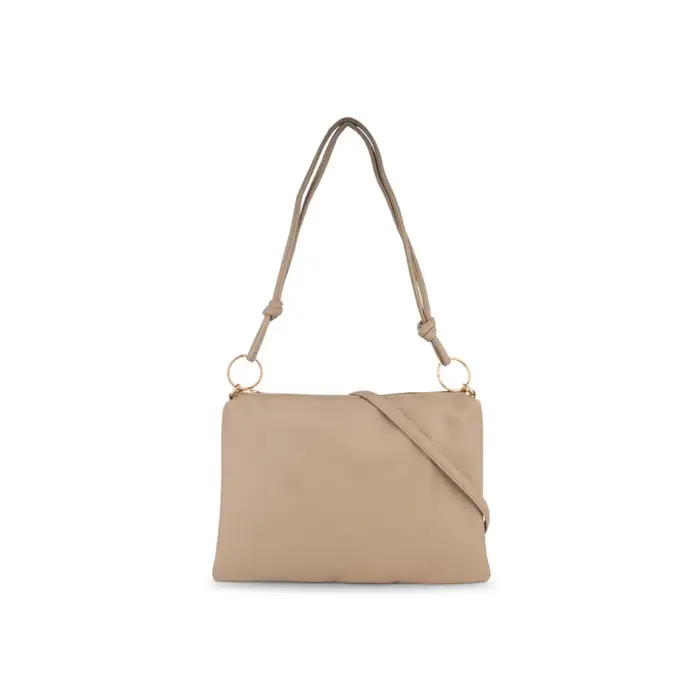 ALESYA Borsa a tracolla beige da donna con dettagli di nodi e anelli oro UNICA