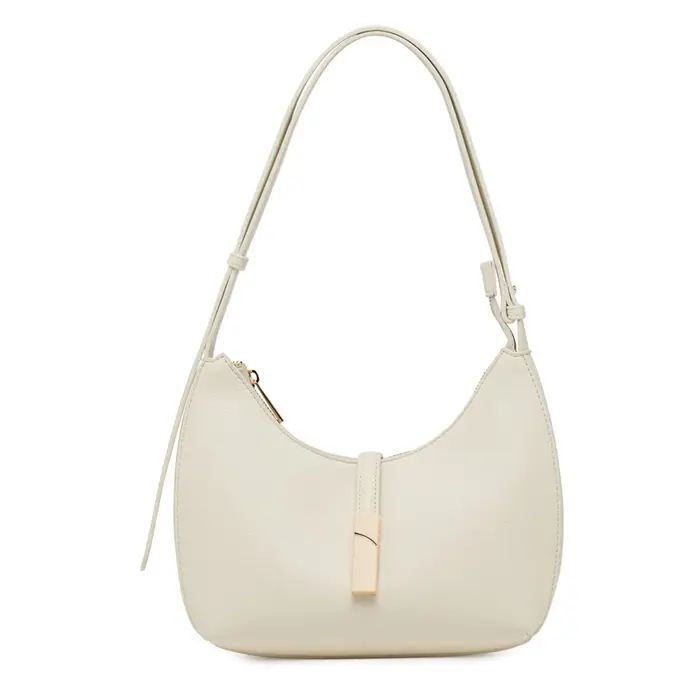 Borsa bianca Alesya da donna con chiusura con gancio metallico