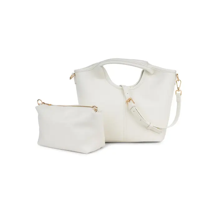 Borsa bianca Alesya da donna con pochette