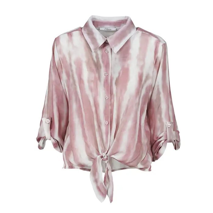 Camicia bianca e rosa Alesya effetto fantasia sfumata da donna