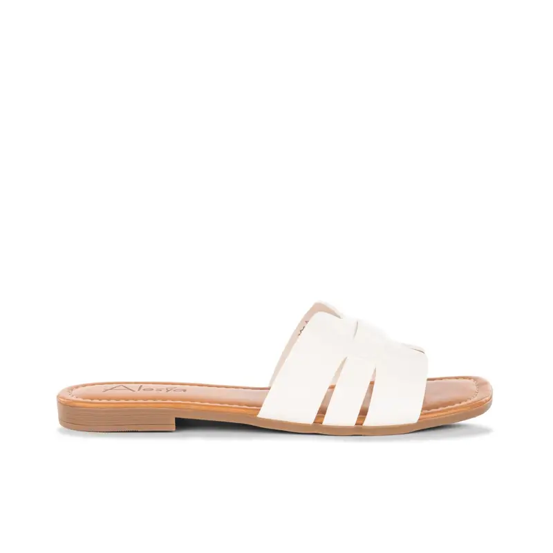 ALESYA Ciabattine bianche con fibbia
